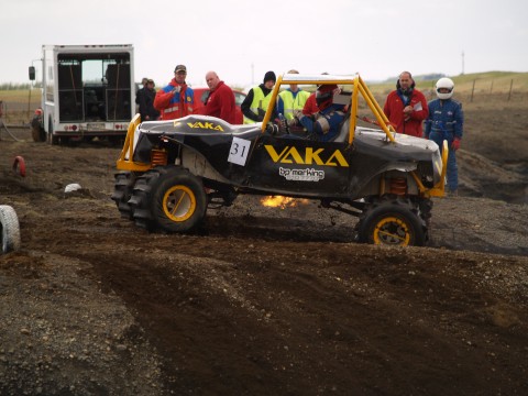 This truck kept blowing fire out of the exhaust system.