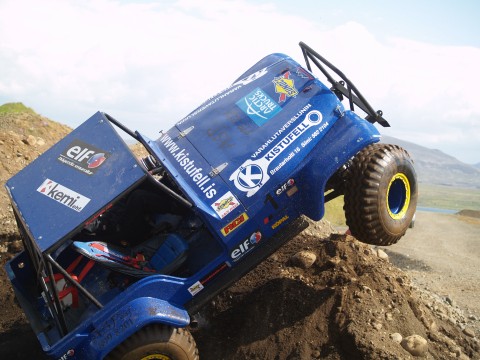 Pall Palsson on his Willys.